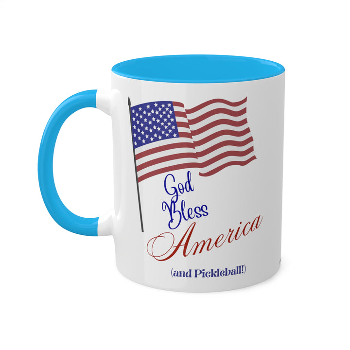 God Bless America and Pickleball Coffee Mug-Great Pickleball Stuff