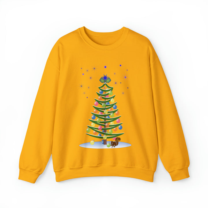 Pickleball Christmas Tree Unisex Crewneck Sweatshirt - Great Pickleball Stuff