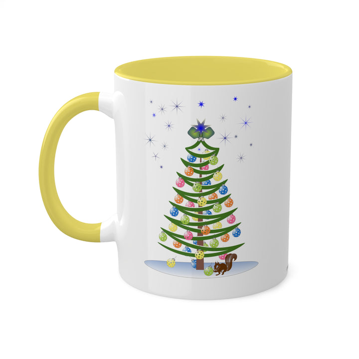 Pickleball Christmas Tree Coffee Mug - Great Pickleball Stuff