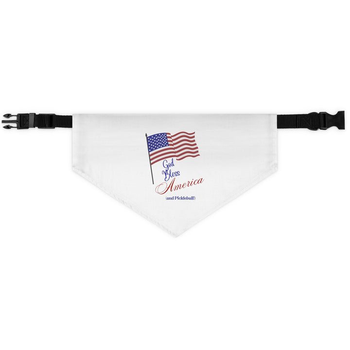 God Bless America and Pickleball Pet Bandana with Collar - Great Pickleball Stuff