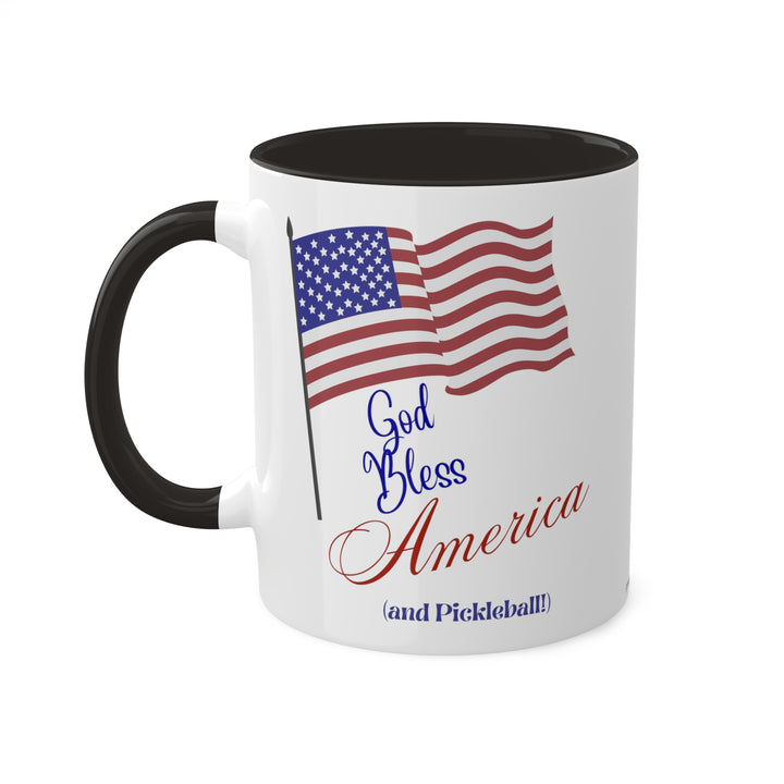 God Bless America and Pickleball Coffee Mug-Great Pickleball Stuff