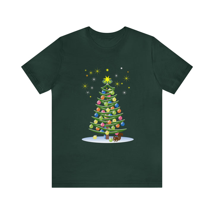 Pickleball Christmas Tree Unisex T-Shirt - Great Pickleball Stuff