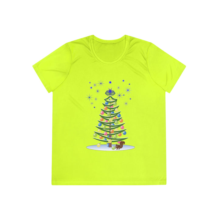 Pickleball Christmas Tree Women's Moisture-Wicking T-Shirt - Great Pickleball Stuff