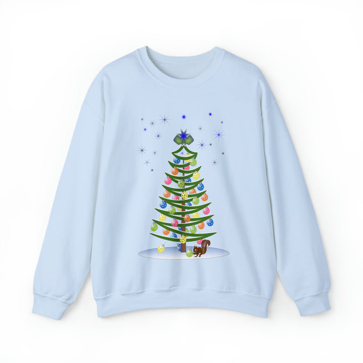 Pickleball Christmas Tree Unisex Crewneck Sweatshirt - Great Pickleball Stuff