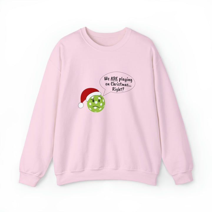 Pickleball Playing on Christmas Unisex Crewneck Sweatshirt - Great Pickleball Stuff