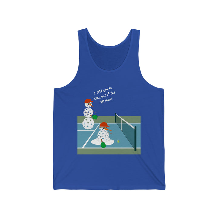 Pickleball Snowmen Unisex Cotton Tank-Great Pickleball Stuff