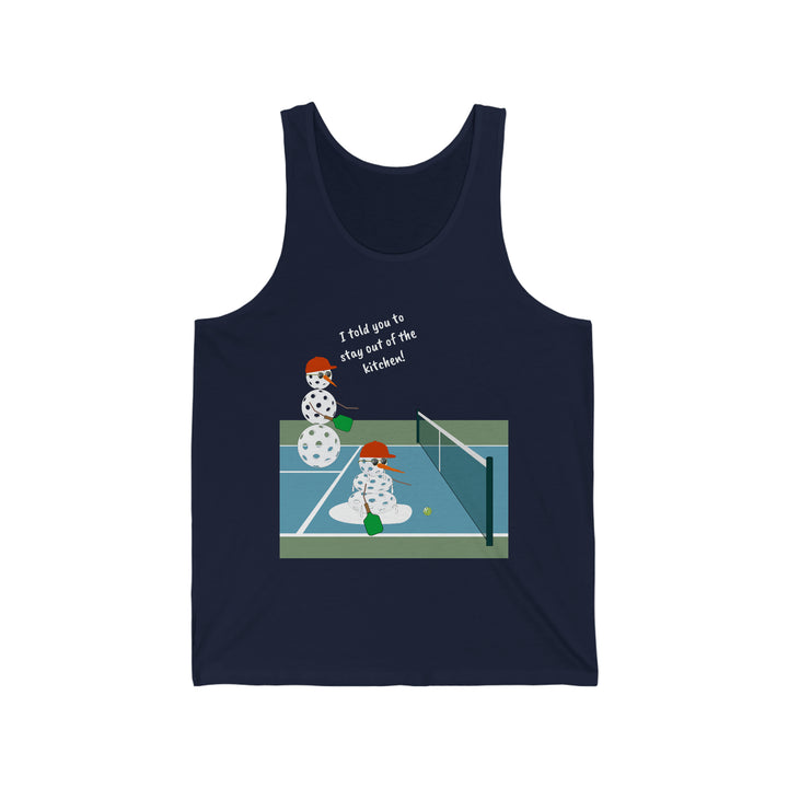 Pickleball Snowmen Unisex Cotton Tank-Great Pickleball Stuff