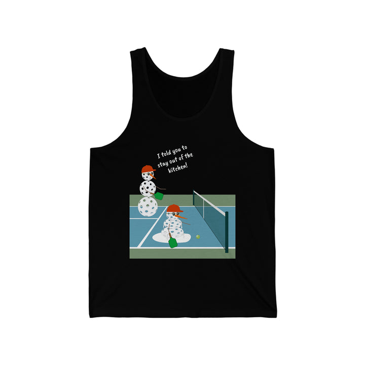 Pickleball Snowmen Unisex Cotton Tank-Great Pickleball Stuff