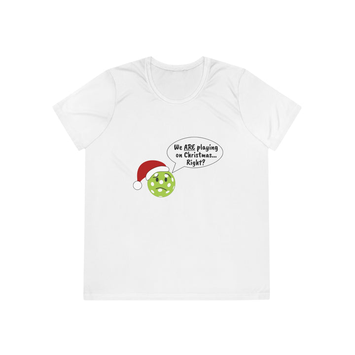 Pickleball Playing on Christmas Women's Moisture-Wicking T-Shirt - Great Pickleball Stuff