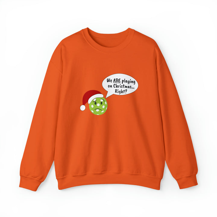 Pickleball Playing on Christmas Unisex Crewneck Sweatshirt - Great Pickleball Stuff