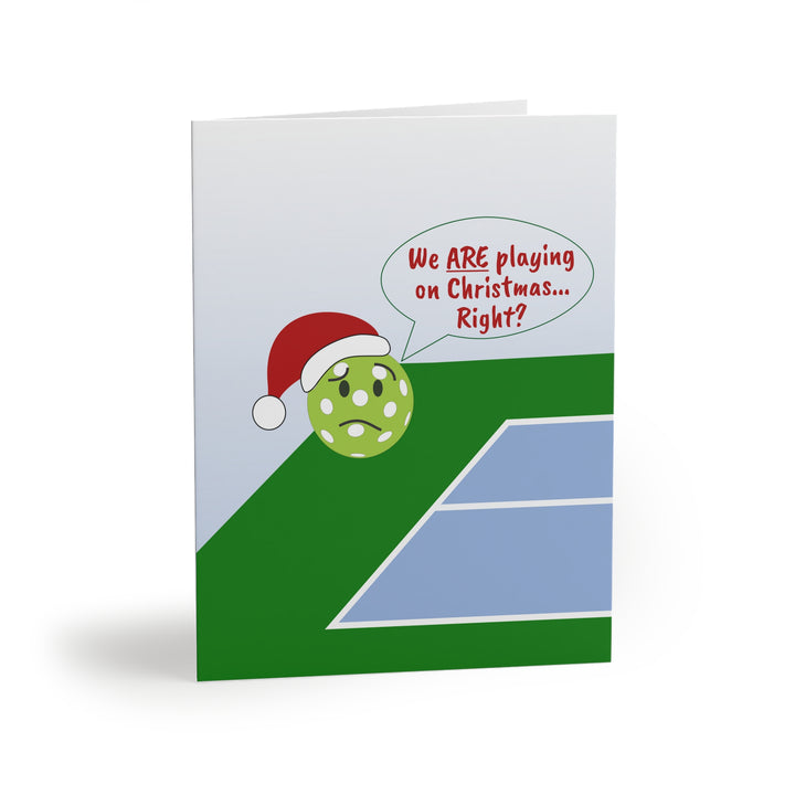 Pickleball Playing on Christmas Greeting Cards (Folded with Envelopes) - Great Pickleball Stuff