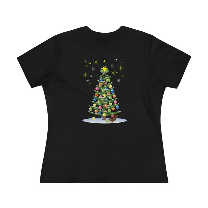 Pickleball Christmas Tree Women's Relaxed-Fit T-shirt - Great Pickleball Stuff