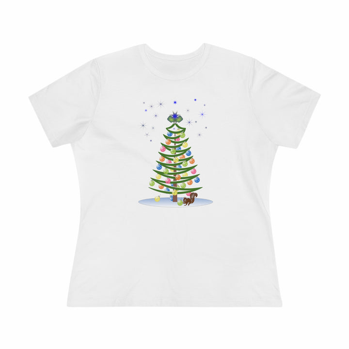 Pickleball Christmas Tree Women's Relaxed-Fit T-shirt - Great Pickleball Stuff