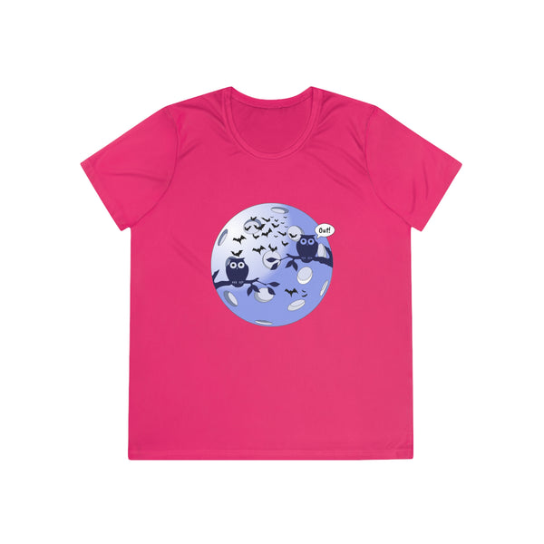 Pickleball Owl Moon Women's Moisture-Wicking T-Shirt