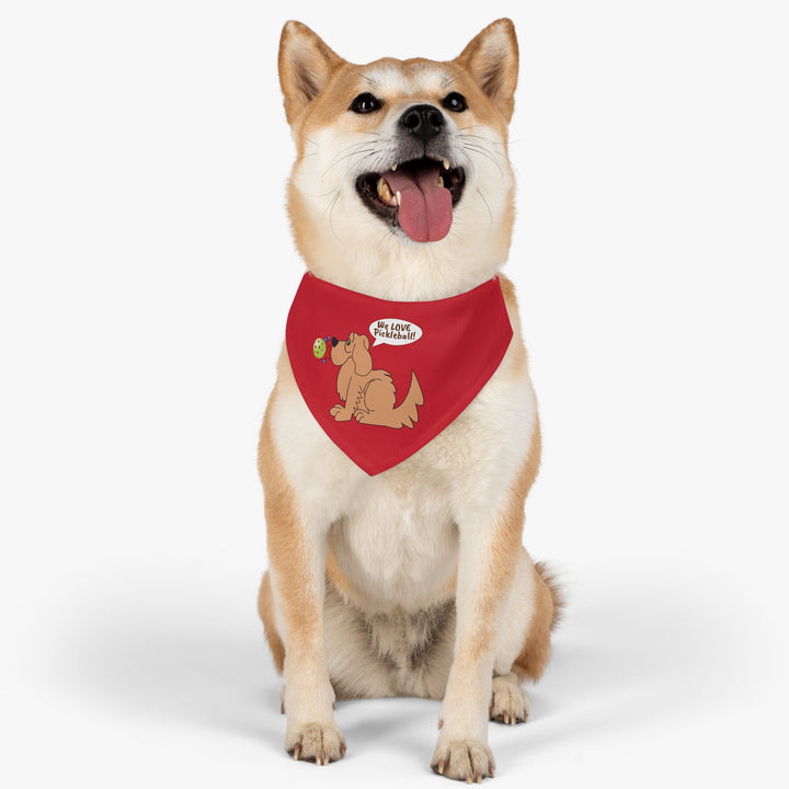 We Love Pickleball Pet Bandana with Collar (Red)-Great Pickleball Stuff