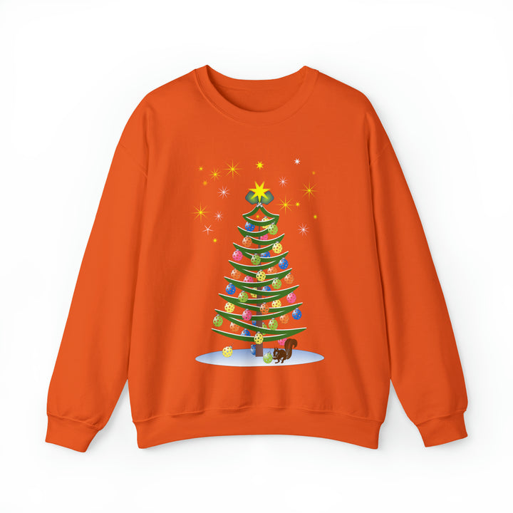 Pickleball Christmas Tree Unisex Crewneck Sweatshirt - Great Pickleball Stuff