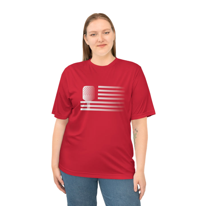 Paddle Flag Unisex Moisture-Wicking T-Shirt - Great Pickleball Stuff