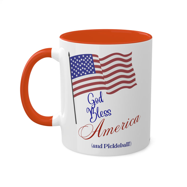 God Bless America and Pickleball Coffee Mug-Great Pickleball Stuff