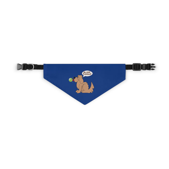 We Love Pickleball Pet Bandana with Collar (Navy)-Great Pickleball Stuff