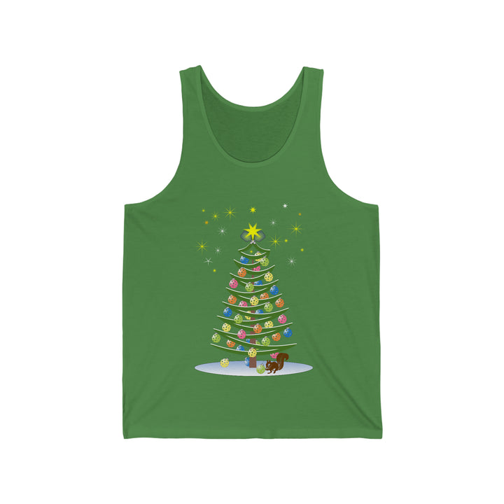 Pickleball Christmas Tree Unisex Cotton Tank - Great Pickleball Stuff