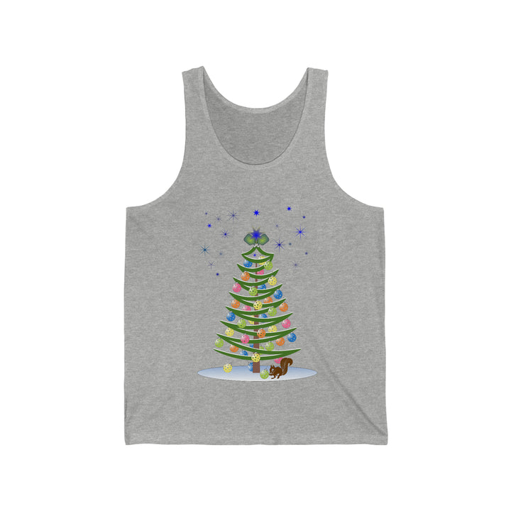 Pickleball Christmas Tree Unisex Cotton Tank - Great Pickleball Stuff