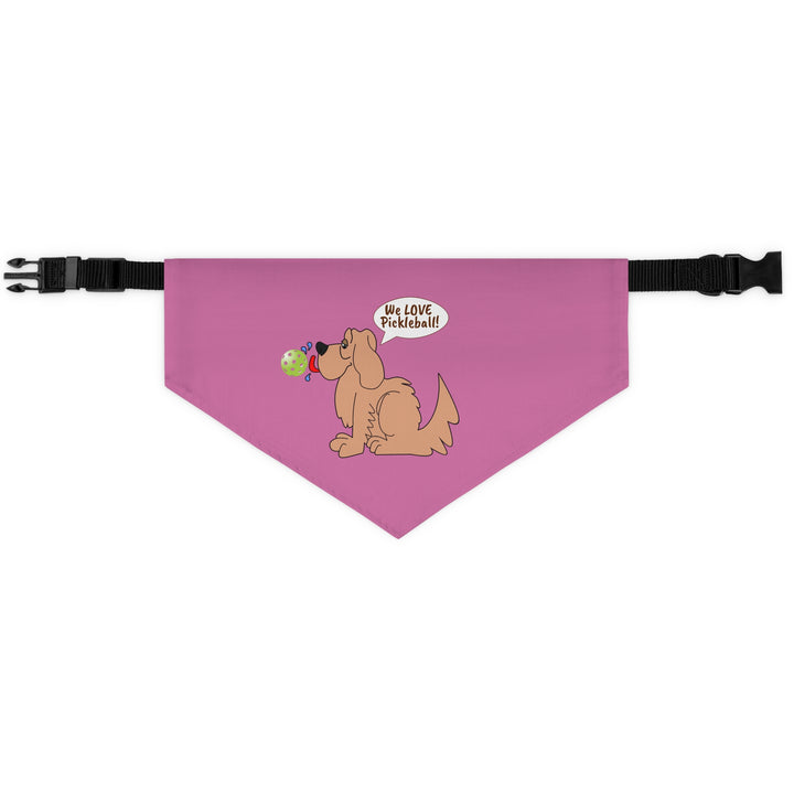 We Love Pickleball Pet Bandana with Collar (Pink)-Great Pickleball Stuff