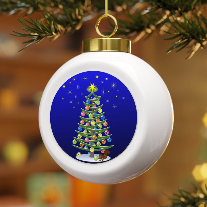 Pickleball Christmas Tree Ball Ornament - Great Pickleball Stuff