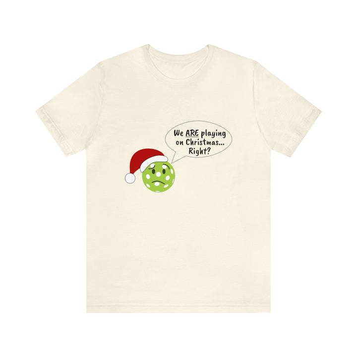 Pickleball Playing on Christmas Unisex T-Shirt - Great Pickleball Stuff