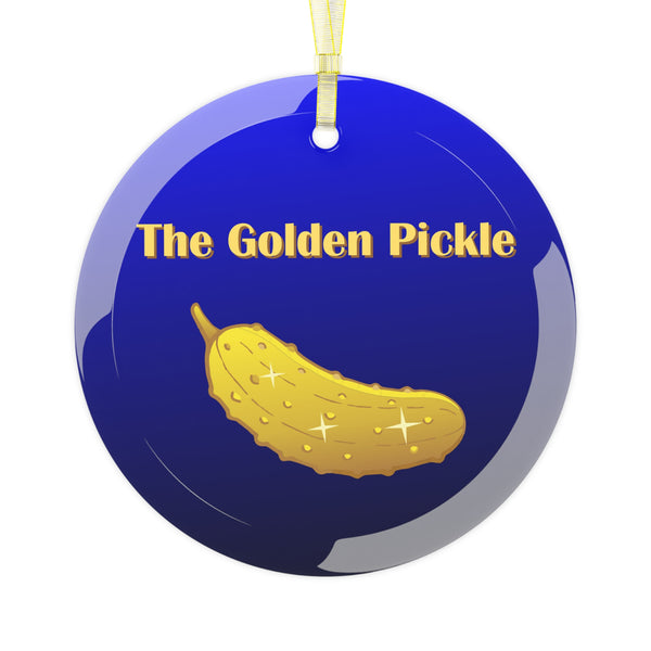 The Golden Pickle Glass Window Hanging