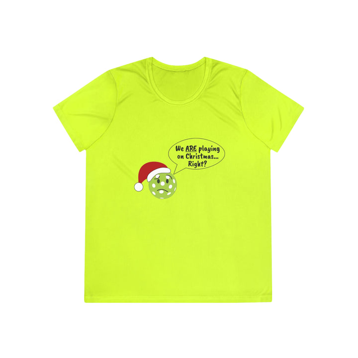 Pickleball Playing on Christmas Women's Moisture-Wicking T-Shirt - Great Pickleball Stuff