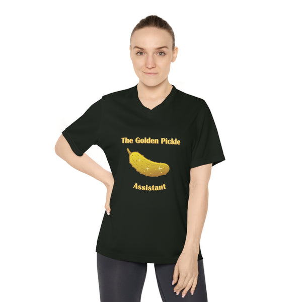 Golden Pickle Assistant Women's Moisture-Wicking V-Neck T-Shirt