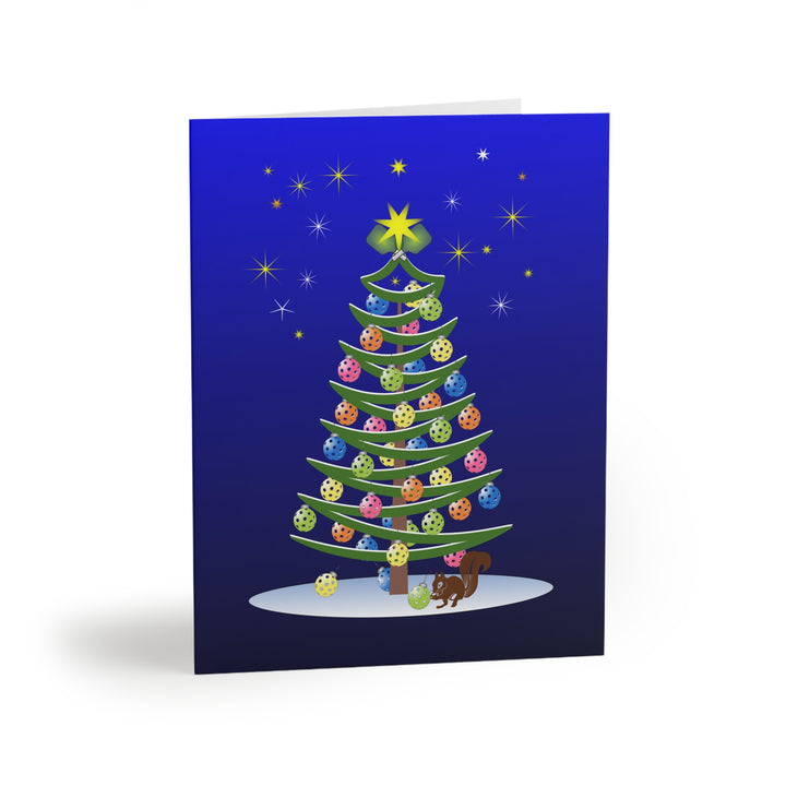 Pickleball Christmas Tree Greeting Cards (Folded with Envelopes) - Great Pickleball Stuff