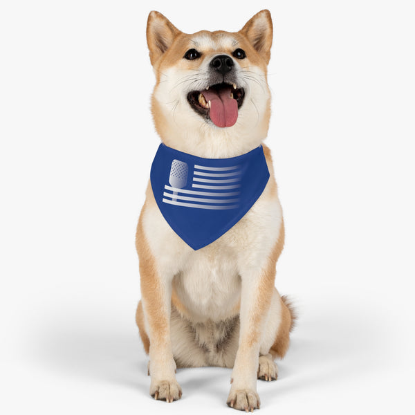 Paddle Flag Pet Bandana with Collar (Navy) - Great Pickleball Stuff