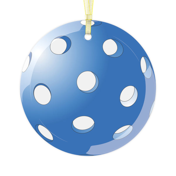 Blue Pickleball Ornament