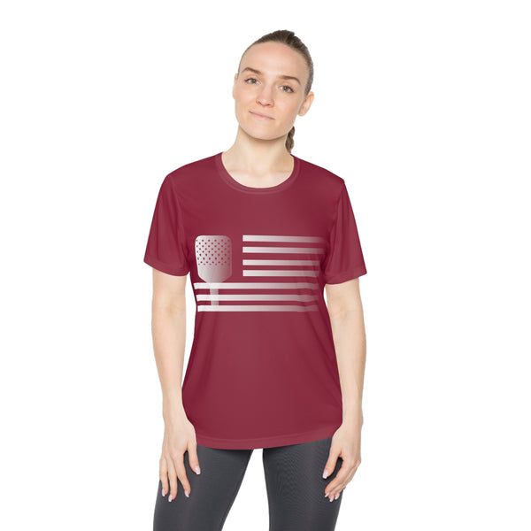 Paddle Flag Women's Moisture-Wicking T-Shirt - Great Pickleball Stuff