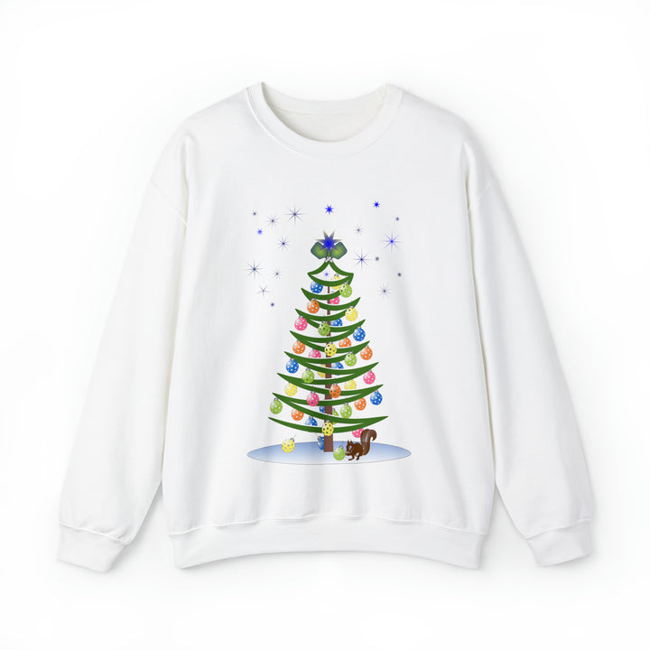 Pickleball Christmas Tree Unisex Crewneck Sweatshirt - Great Pickleball Stuff