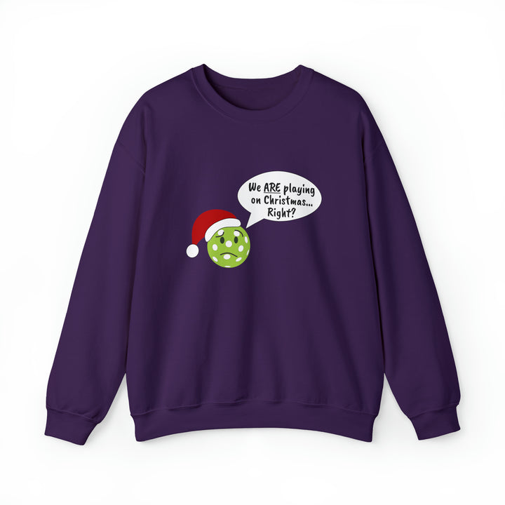 Pickleball Playing on Christmas Unisex Crewneck Sweatshirt - Great Pickleball Stuff