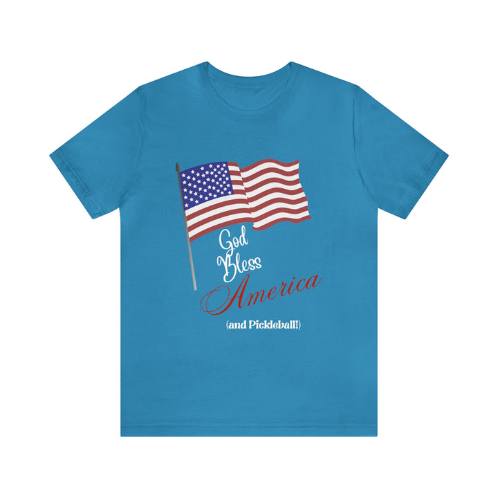 God Bless America and Pickleball Unisex T-Shirt - Great Pickleball Stuff