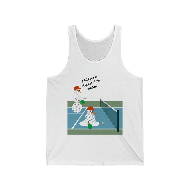 Pickleball Snowmen Unisex Cotton Tank-Great Pickleball Stuff