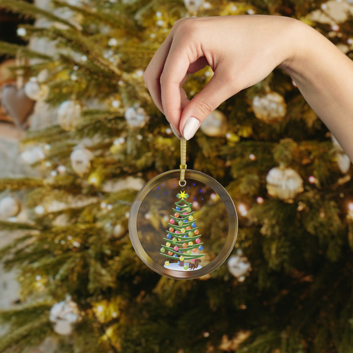 Pickleball Christmas Tree Glass Ornament-Great Pickleball Stuff