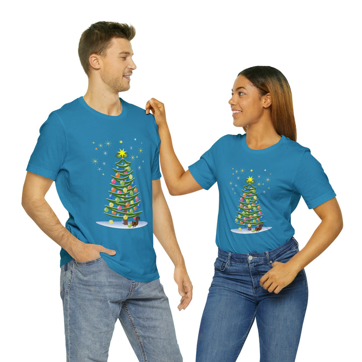 Pickleball Christmas Tree Unisex T-Shirt - Great Pickleball Stuff