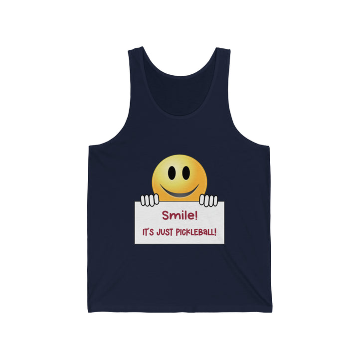 Smile It's Just Pickleball Unisex Cotton Tank - Great Pickleball Stuff