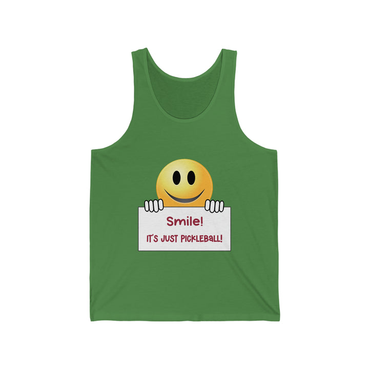 Smile It's Just Pickleball Unisex Cotton Tank - Great Pickleball Stuff