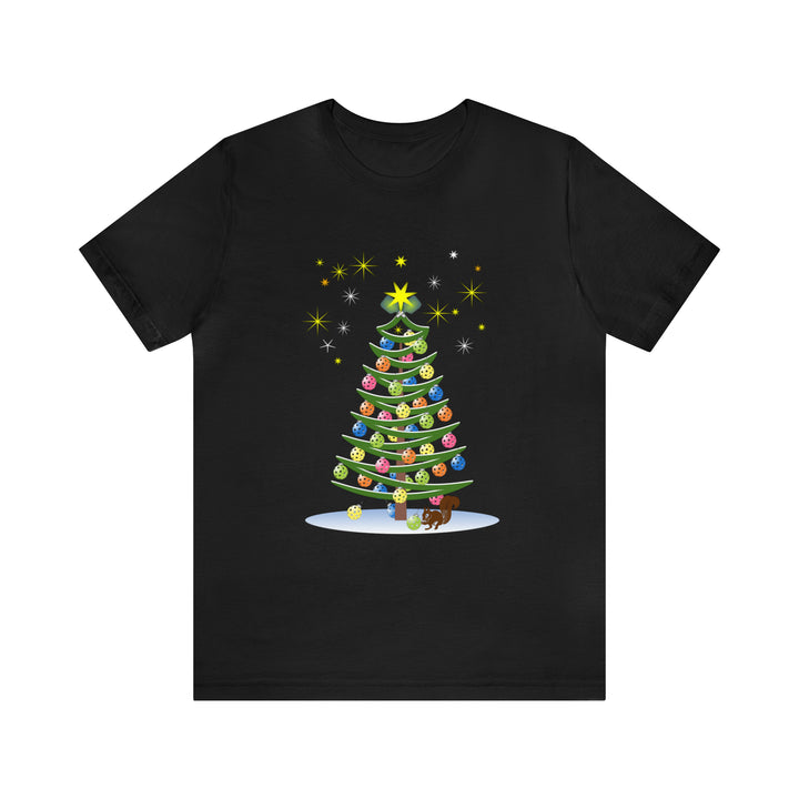 Pickleball Christmas Tree Unisex T-Shirt - Great Pickleball Stuff