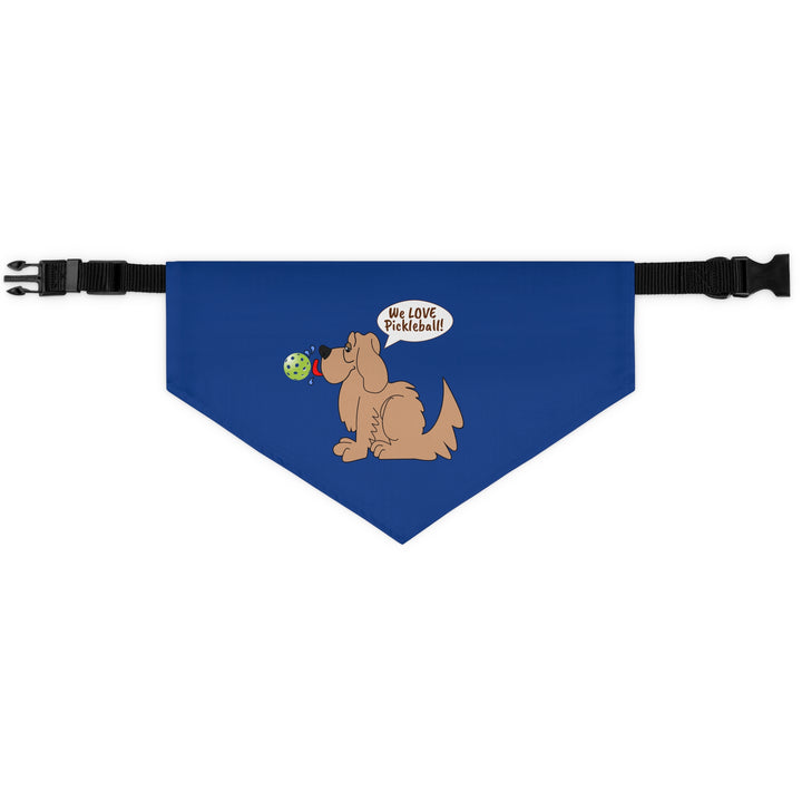 We Love Pickleball Pet Bandana with Collar (Navy)-Great Pickleball Stuff