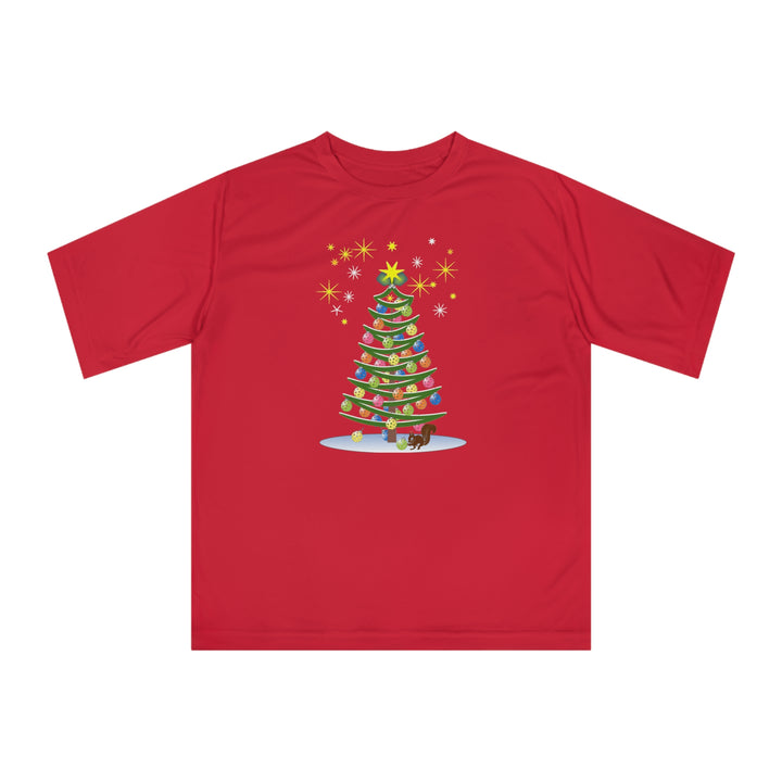 Pickleball Christmas Tree Unisex Moisture-Wicking T-Shirt - Great Pickleball Stuff