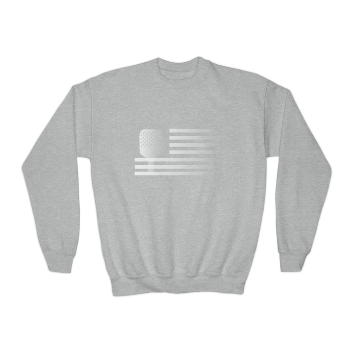 Paddle Flag Youth Crewneck Sweatshirt - Great Pickleball Stuff