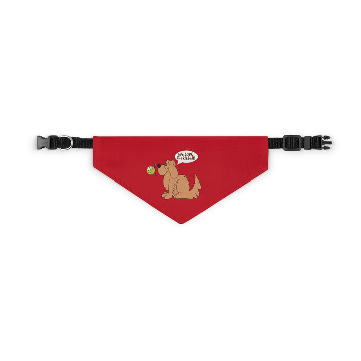 We Love Pickleball Pet Bandana with Collar (Red)-Great Pickleball Stuff