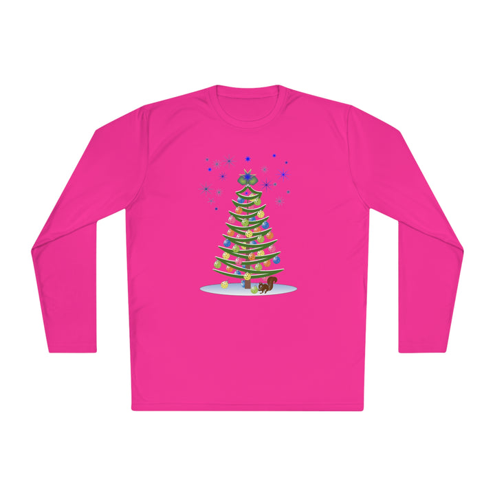 Pickleball Christmas Tree Unisex Moisture-Wicking Long Sleeve Tee - Great Pickleball Stuff