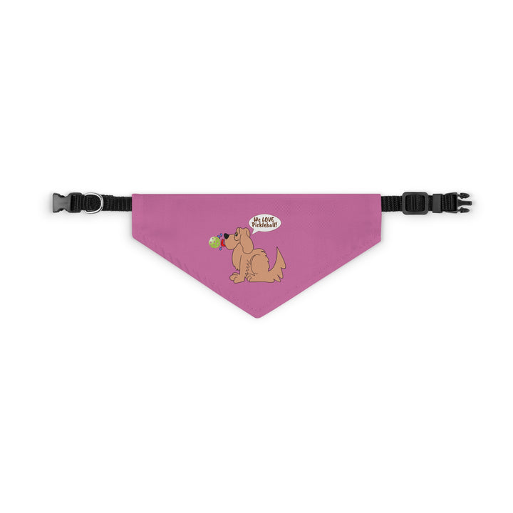 We Love Pickleball Pet Bandana with Collar (Pink)-Great Pickleball Stuff